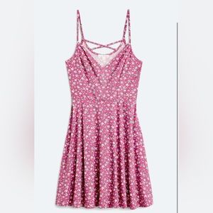 Nine Britton spaghetti strap mini dress - mauve color with micro floral print.
